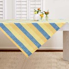 Solino Home 100% Pure Linen Table Throw for Summer Dining Kitchen, Cabana Stripe