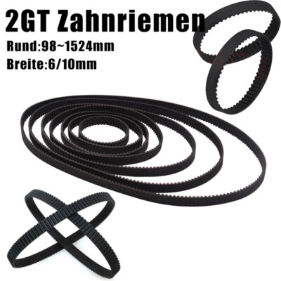 2GT 2.0 Pitch 6/10mm Width Closed Loop Synchronous Timing Belt for Pulley CNC 3D
