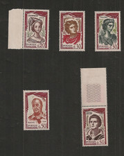 1961 SERIE COMEDIENS FRANCAIS YT 1301 1302 1303 1304 1305 NEUFS SANS CHARNIERE