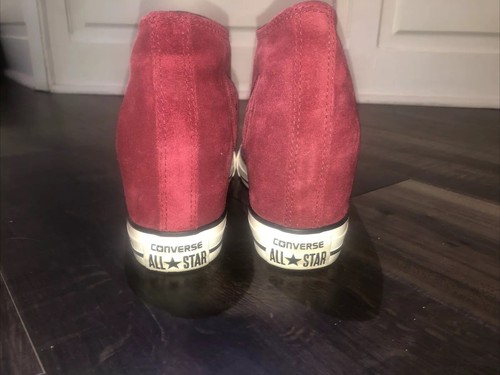 Converse All Star Women’s Hidden Wedge Suede Platform Shoes Size 9 Brick Crimson - Picture 5 of 14