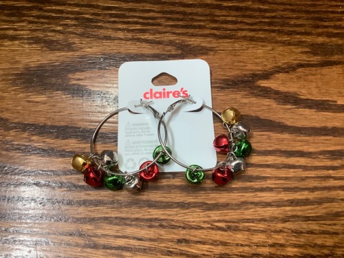 Earrings Christmas Hoop Jingle Bells Claire’s (Multi Colored) - Picture 2 of 5