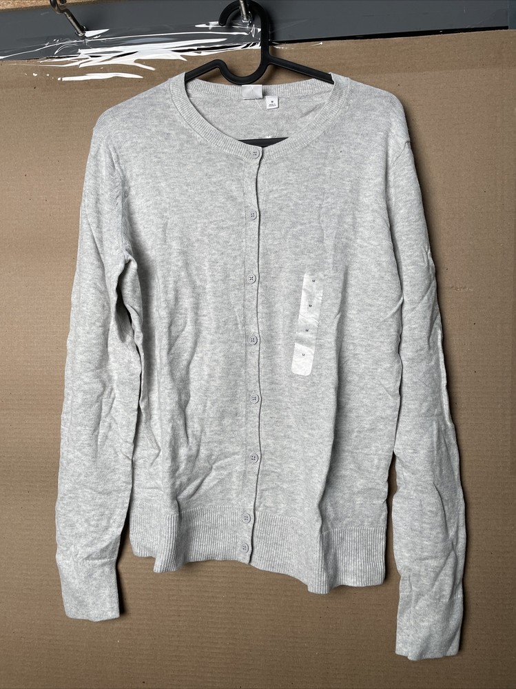 Gap Women’s Crew Neck Cardigan Grey Size M Medium Brand New