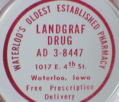Landgraf Drug Store ashtray  - Waterloo, IA