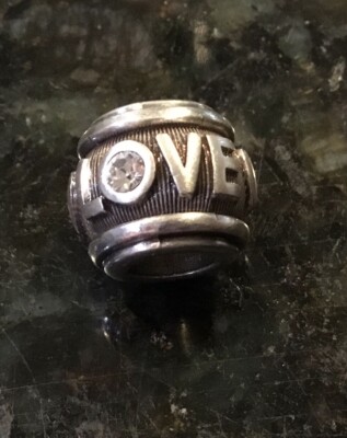 BRIGHTON ABC LOVE GOES ROUND Crystal Silver BEAD Charm