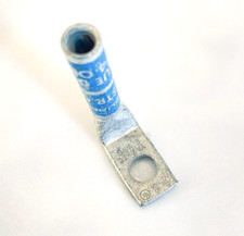 BURNDY YAZ-TC, 1-Hole Compression Lug, 6 AWG, 1/4" Stud, Blue Die, 90 Degree