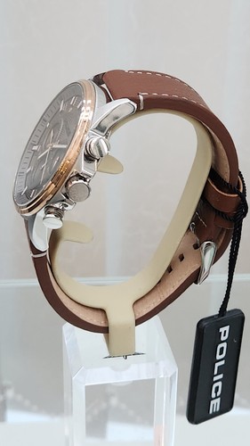 New POLICE Mens Watch BROWN Dial Day & Date leather strap RRP£250 Ideal Gift (A6 - Picture 18 of 24