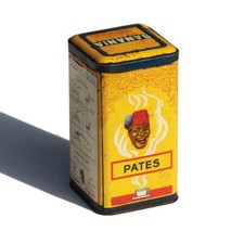 Ancienne boîte publicitaire Banania vide en tôle 1 kilo modèle pâtes