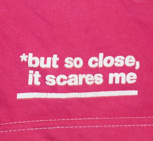 girls pre-loved pink t shirt 'not perfect *but so close it scares me' size 11-12 - Picture 3 of 4