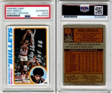 Wes Unseld SIGNED 1978 Topps Card Washington Bullets +HOF 88 PSA/DNA AUTOGRAPHED