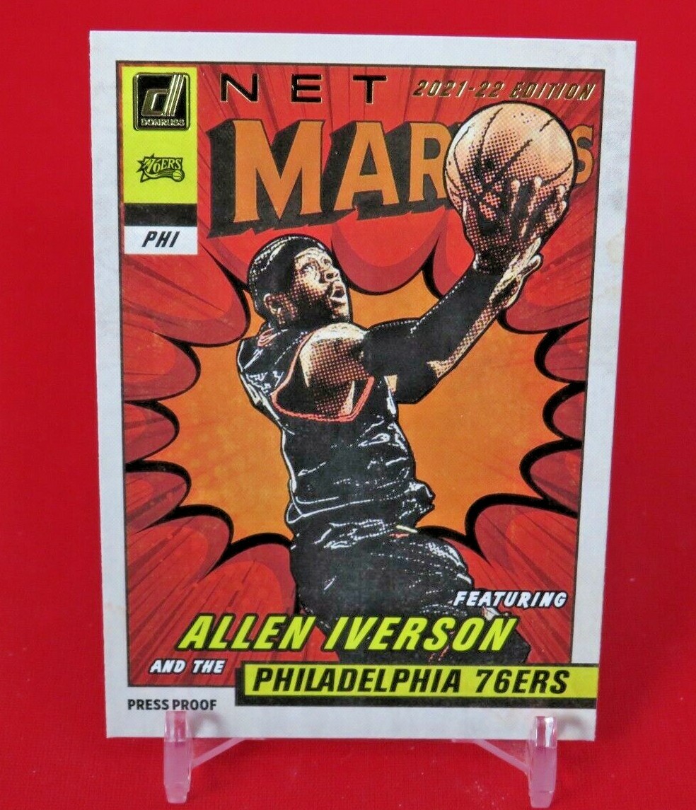Allen Iverson GOLD NET MARVELS Press Proof 2021-22 Donruss