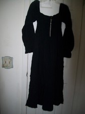 Women's Size M Cotton Gauze Maternity Smocked Midi Dress New by Quince Black