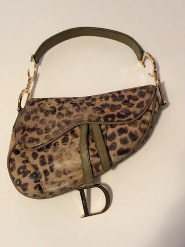 dior leopard saddle bag