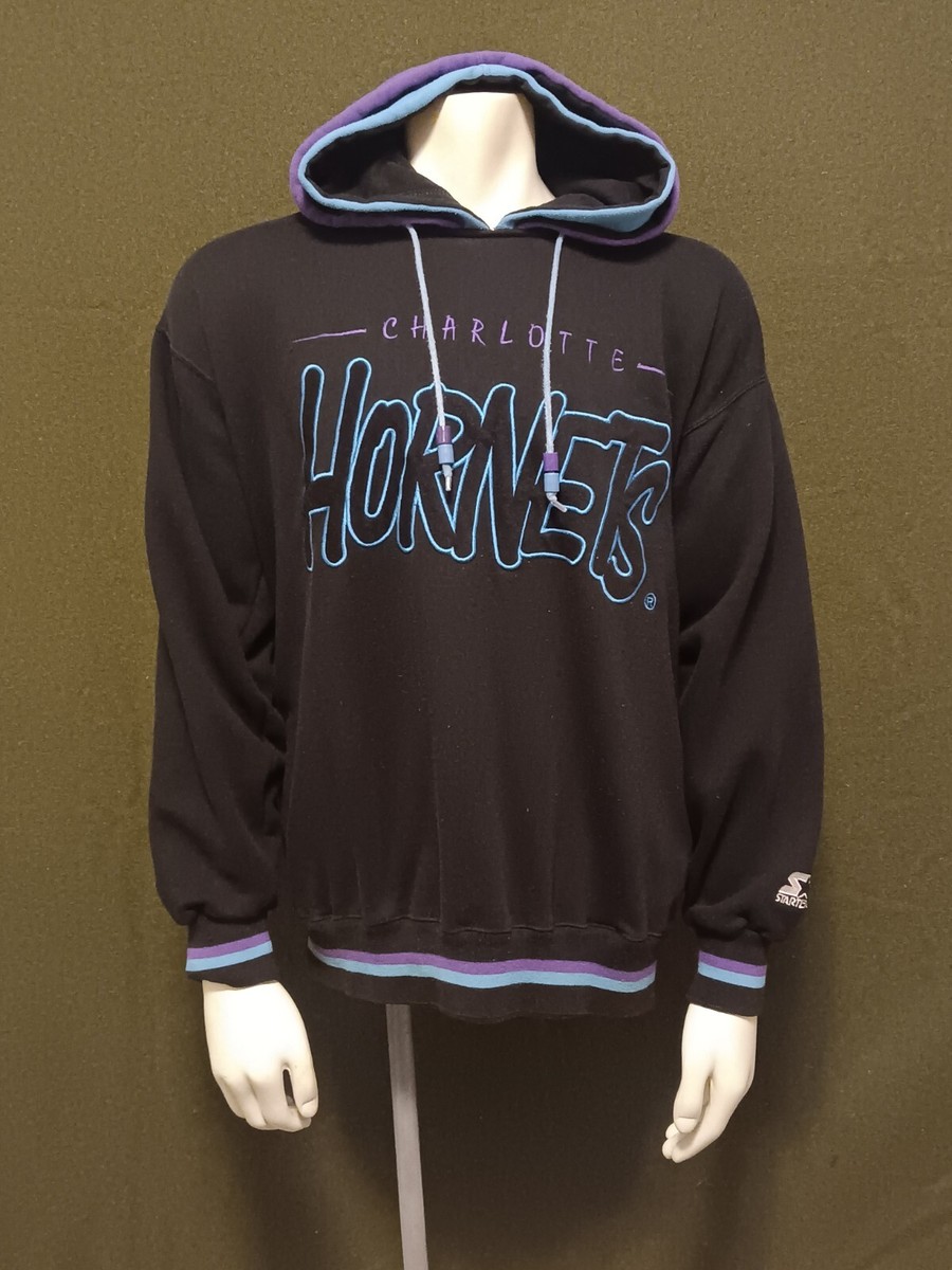 Vintage 90s Charlotte Hornets Double Hood STARTER Hoodie