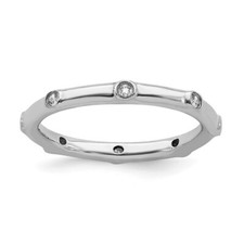 Sterling Silver Stackable Expressions White Topaz Ring