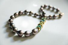 Perlcollier aus schwarzen Tahiti Zuchtperlen