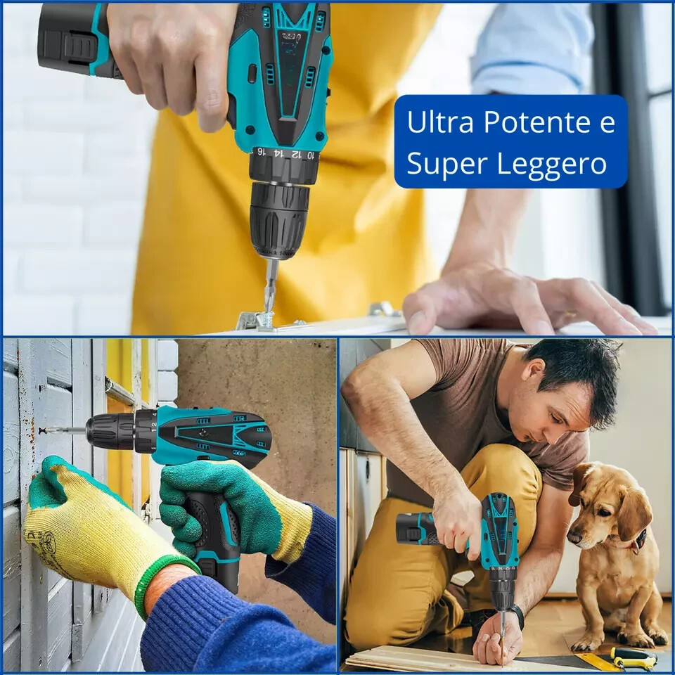 Offerta Kit 48V: Trapano Avvitatore + Mini Smerigliatrice + 2 Batterie - 4