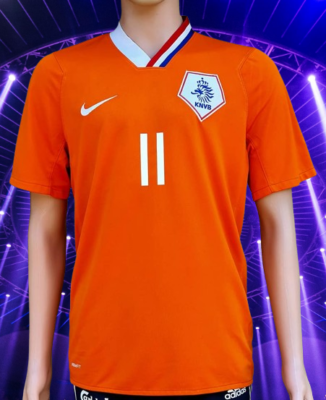 NETHERLANDS 2008 EURO QUARTER-FINALS ROBBEN 11 HOME NIKE JERSEY L