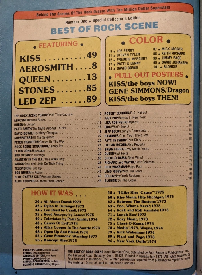 Best Of Rock Scene Magazine July 1978 KISS, Queen, Led Zeppelin, Aerosmith, BOC - Image 2 of 4