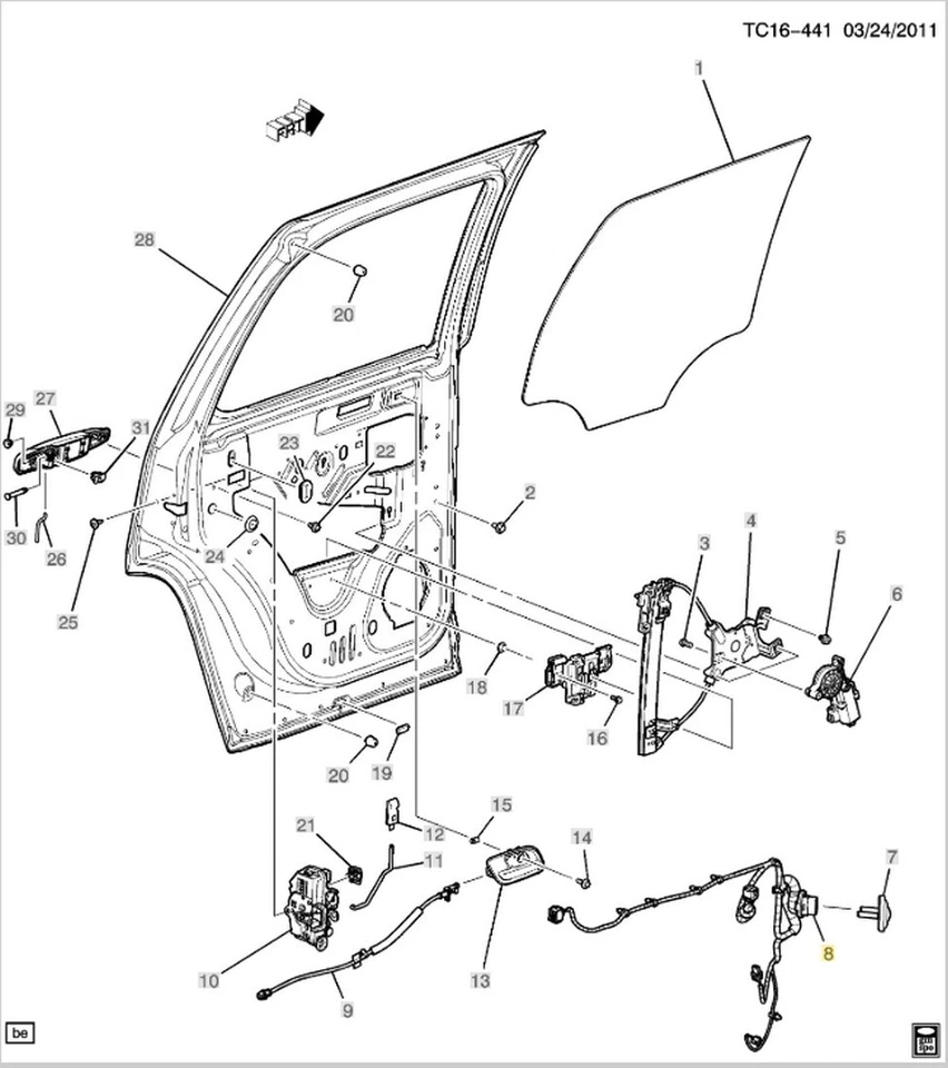 Arnés de cableado de puerta lateral izquierda Cadillac Escalade Tahoe GMC Yukon 2010-2014 Foto 2 de 4