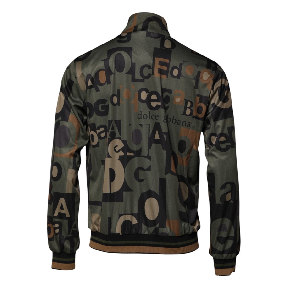 DOLCE & GABBANA Sweater Multicolor Logo Full Zip Men Bomber