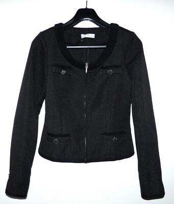 Roberta Scarpa RS Luxus Jacke Blazer mit Seide, schwarz Gr. 36 / 42 it. / S, neu