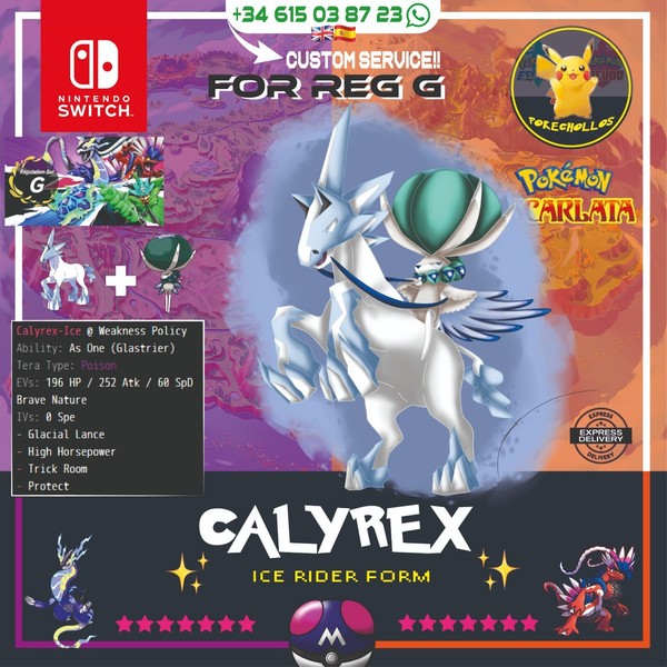 ✨ CALYREX - ICE RIDER FORM - BEST BUILD REG G ✨ Pokemon scarlet 🍊 violet 🍇
