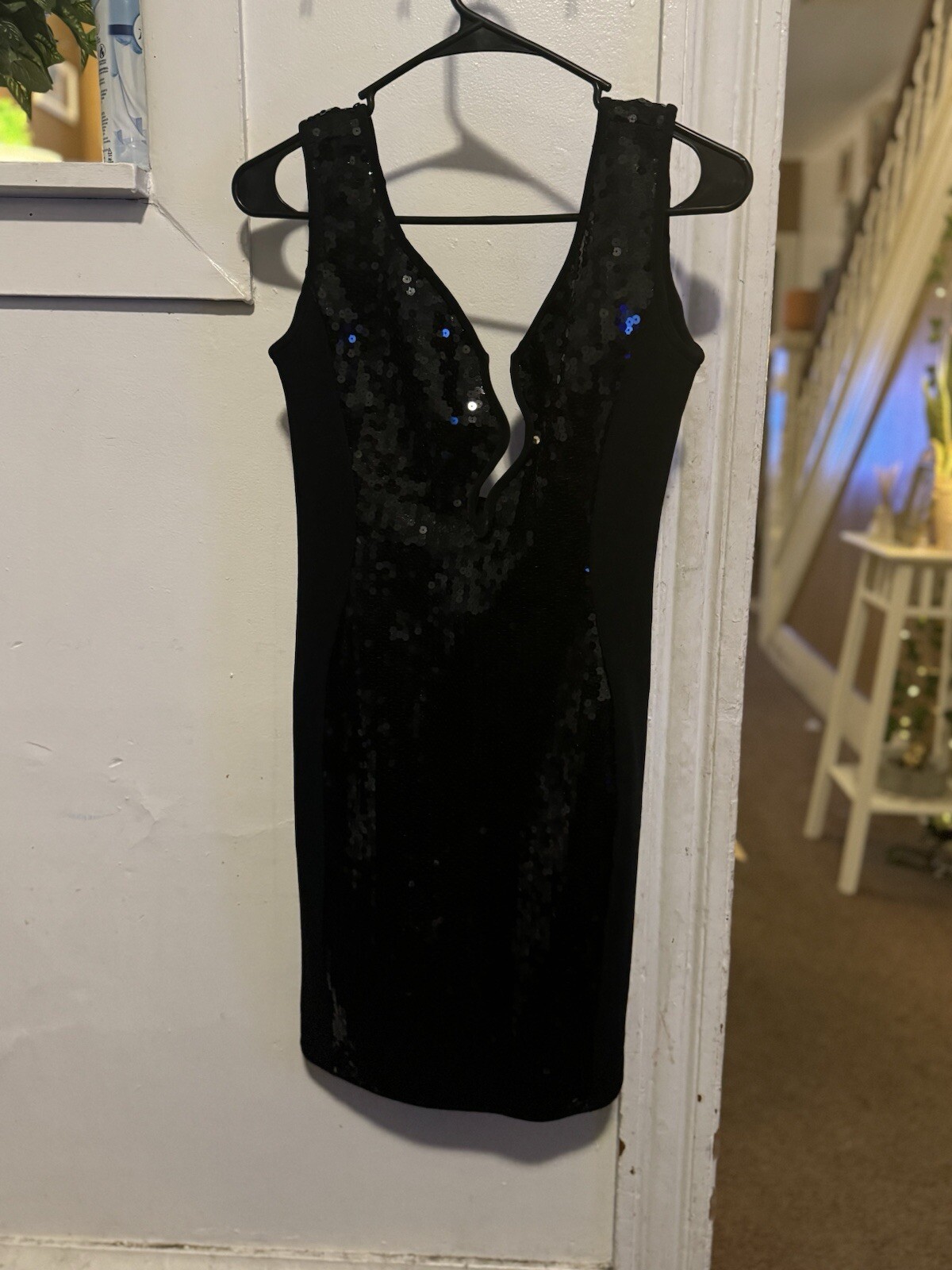 Tadashi Collection Women’s Black Glittery Dress Size 8 Used Made In USA
