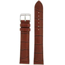 Extra Long Watch Band Brown Leather Crocodile Grain 18mm 20mm 22mm 24mm