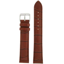 Extra Long Watch Band Brown Leather Crocodile Grain 18mm 20mm 22mm 24mm