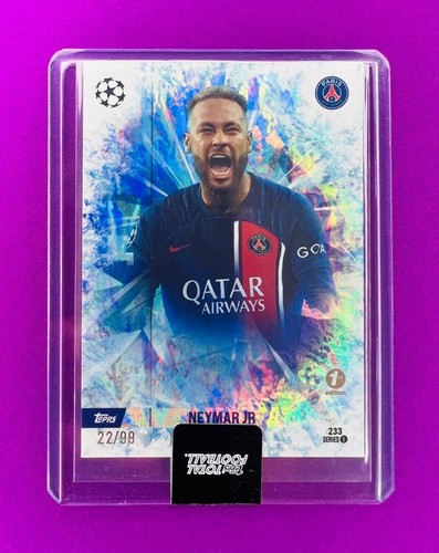 Neymar Jr 2023-24 Topps Total Football * White Ice * 1. edycja /99 zapieczętowana karta - Zdjęcie 1 z 3