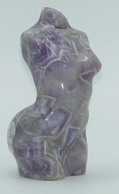 Dream Chevron Amethyst Goddess Lady Body Crystal 3'' Carving Reiki Healing DA12