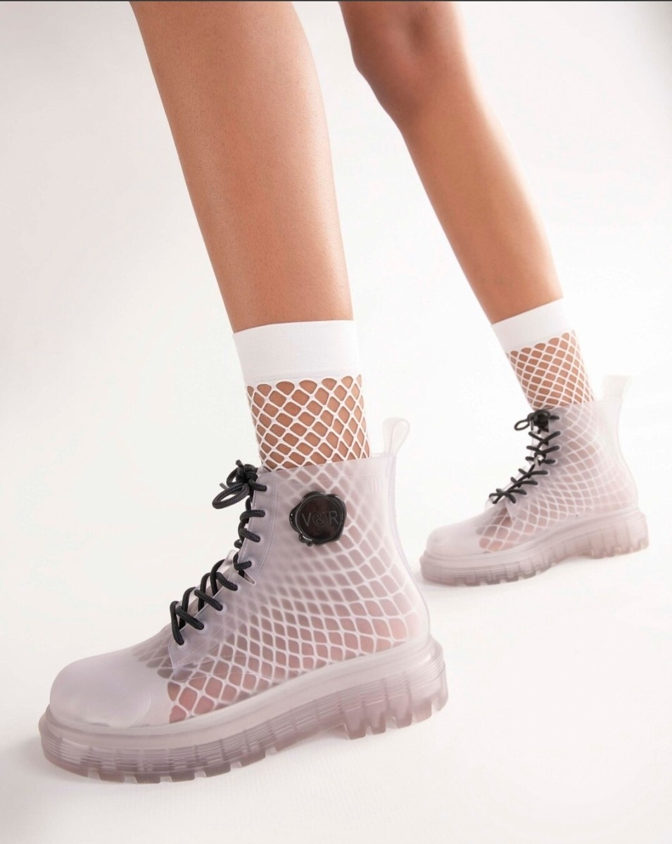 HOT Socks Clear Womens Rain Boots Clear Rain Boots With