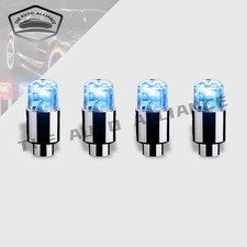 4pcs Car Auto Wheel Tire Tyre Air Valve Stem Led Light Caps Accessories-blue