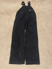 Carhartt Black Double-Knee Bib Overalls Loose Fit Size Small