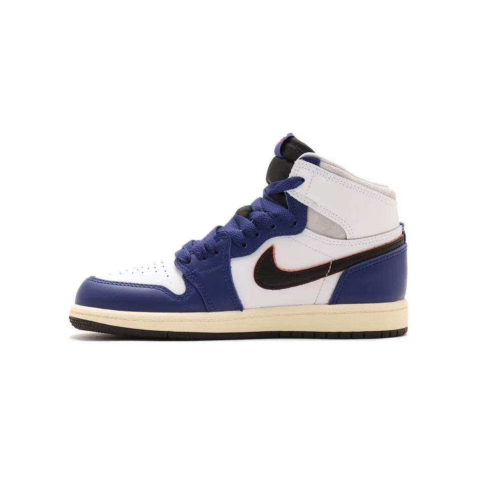 Air Jordan 1 Retro Alto OG PS FD1412-100 Negro-Azul Real Profundo-Muselina Talla 1C-3Y Foto 2 de 4