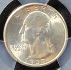 1935 Washington Quarter  MS64 PCGS Uncirculated Silver Coin