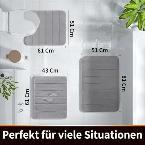 Memory Schaum Badematte | Rutschfest | Maschinenwaschbar - Bild 3 von 4