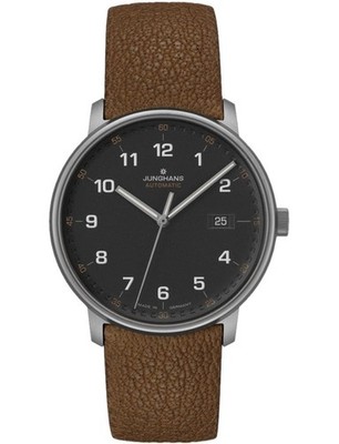 Junghans Form A Titan 40mm Black Dial Leather Band Watch 27/2002.00