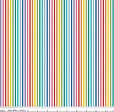 Cotton Stripes Striped Patterns Rainbow and White Fabric Print by Yard D149.05