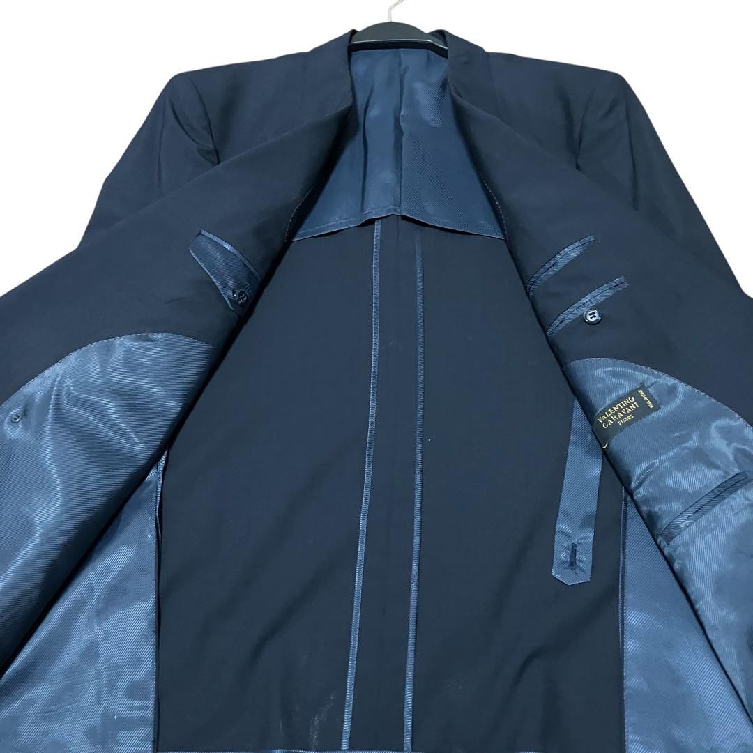 Valentino Garavani Navy Double Tailored Wool Blazer Silver