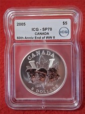 2005 CANADA $5 END OF WWII 60th ANNIVERSARY ICG - SP70                  #MF-5496