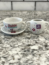 Vintage Barbie China Mini Tea Set, Cup, Saucer, Sugar Bowl, Childs Play