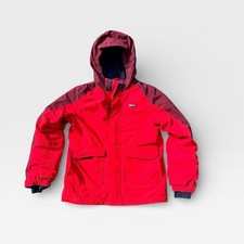Lands' End Squall Jacket Youth Medium 10-12 Red Grow-A-Longs Hooded Ski Winter
