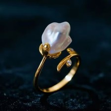gorgeous  14-15mm south sea baroque  white pe...