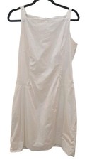 Gap womens size 14 solid white a-line dress back zipper 100% COTTON LINED #453