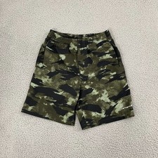 Carhartt Shorts Boys M Green Camo Drawstring Logo BS8313-B