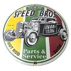 Vintage Speed Bros Sign - US Route 66 Porcelain Gas Pump Sign