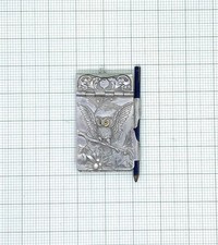 Antique Silver plated Owl aide Memoire/ Notebook for Women's Chatelaine 1890 +
