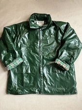 VTG Duck Bay Heavy Duty Green Fishing Hunting Rain Coat Jacket Mens L Gorpcore