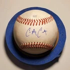 Autographed Baseball game used CARLOS CORTES Oakland A's